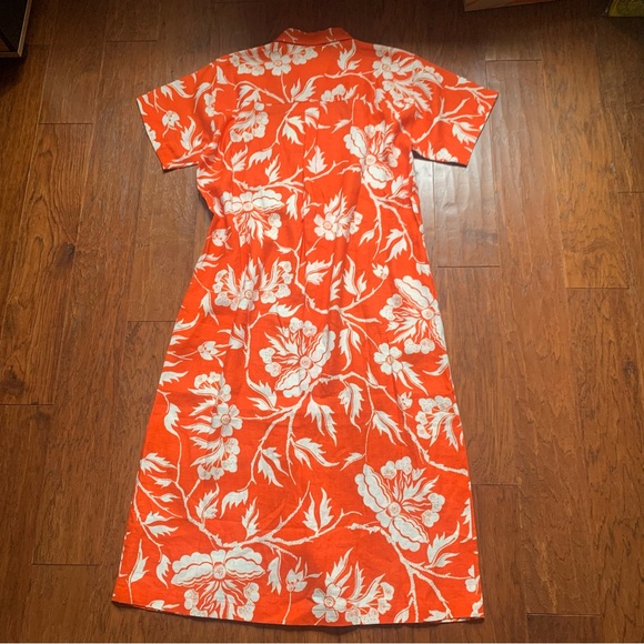 Mara Hoffman Hemp Shirtdress in Orange Floral - Fits M/L - Picture 6 of 12